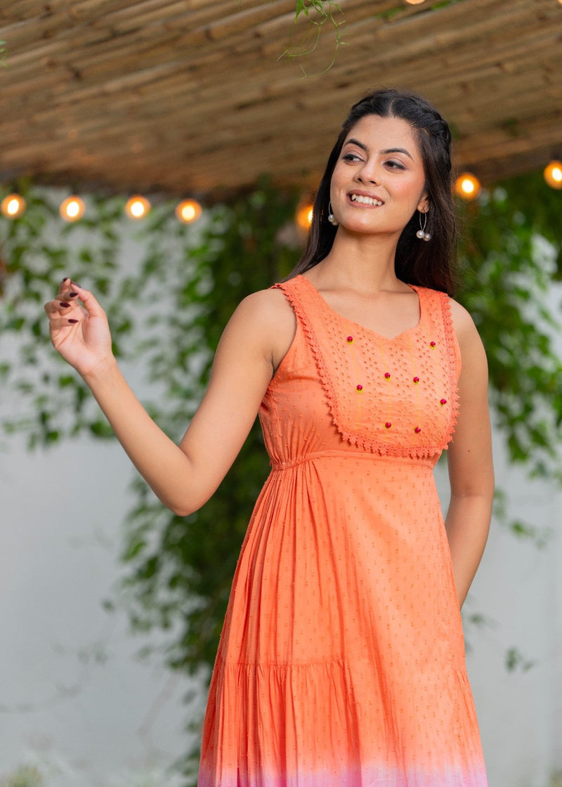 Mulcotton with Gathers Straps Dress