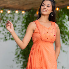 Mulcotton with Gathers Straps Dress