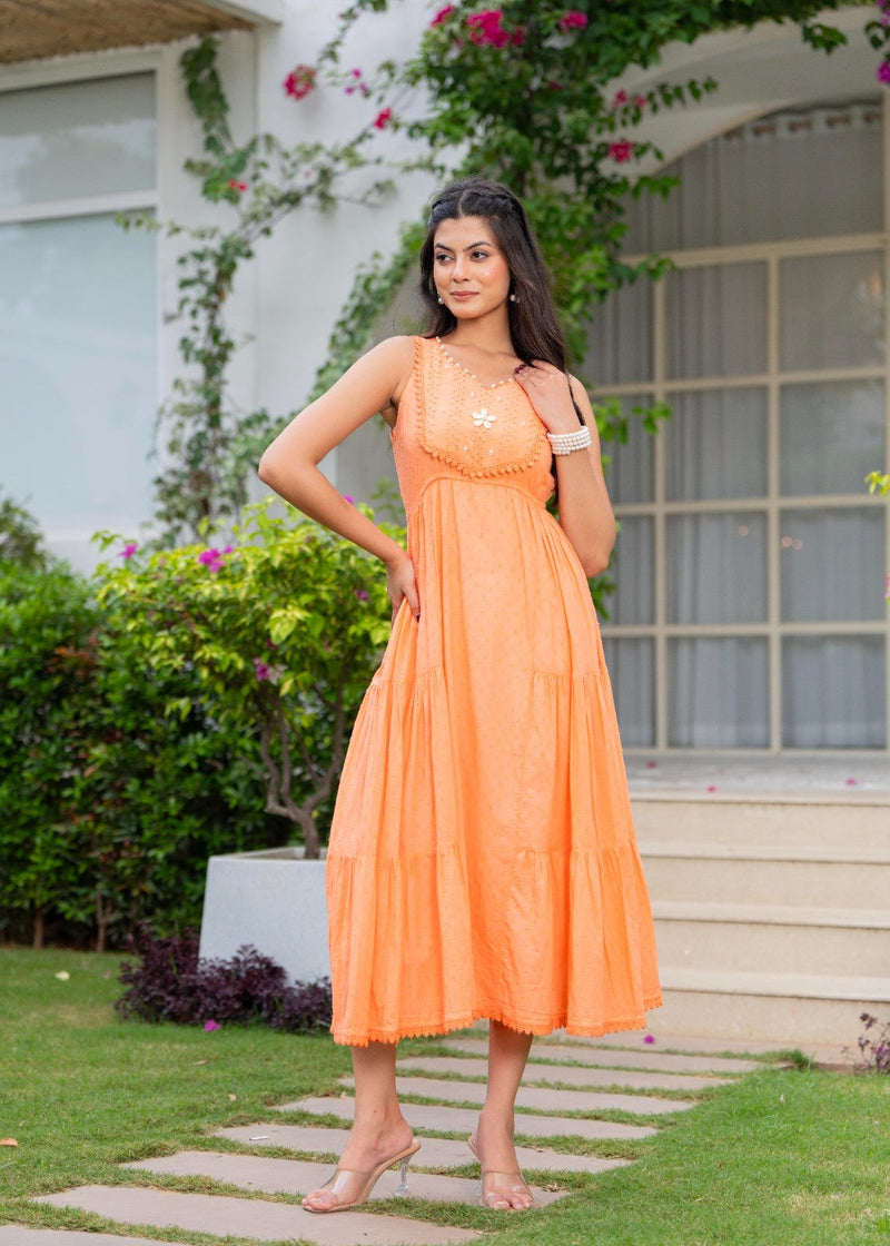 Mulcotton with Gathers Straps Dress