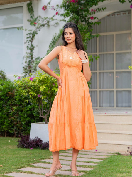 Mulcotton with Gathers Straps Dress