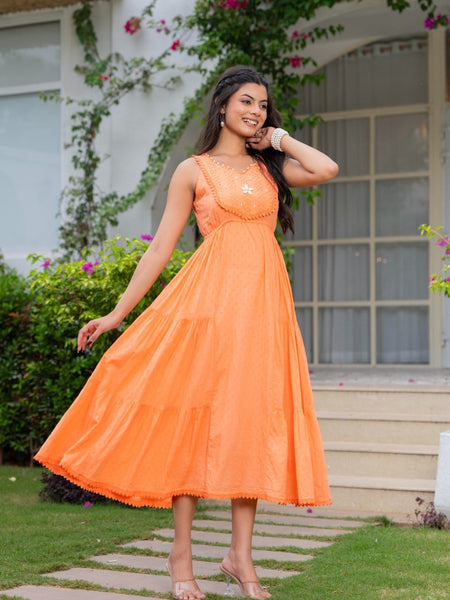 Mulcotton with Gathers Straps Dress