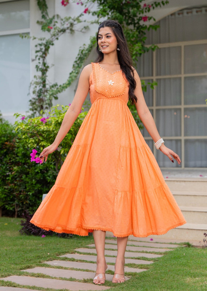 Mulcotton with Gathers Straps Dress