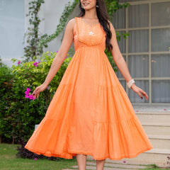 Mulcotton with Gathers Straps Dress