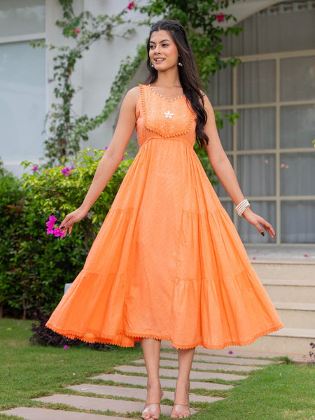 Mulcotton with Gathers Straps Dress