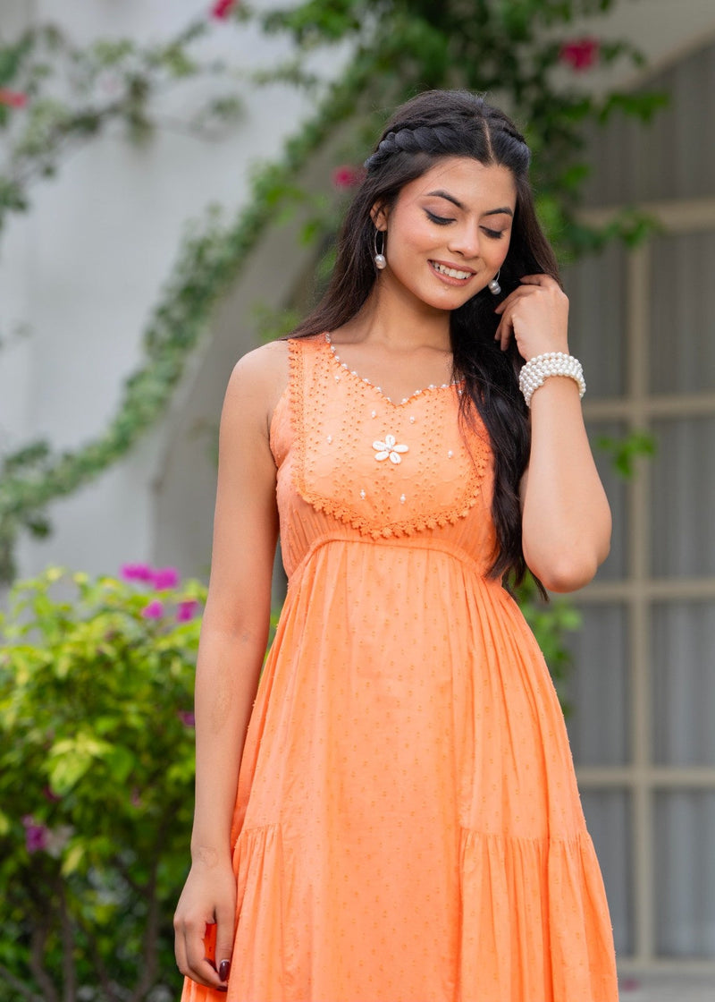 Mulcotton with Gathers Straps Dress