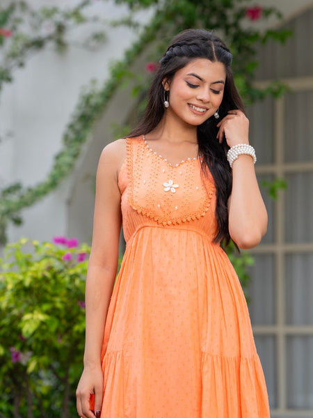 Mulcotton with Gathers Straps Dress