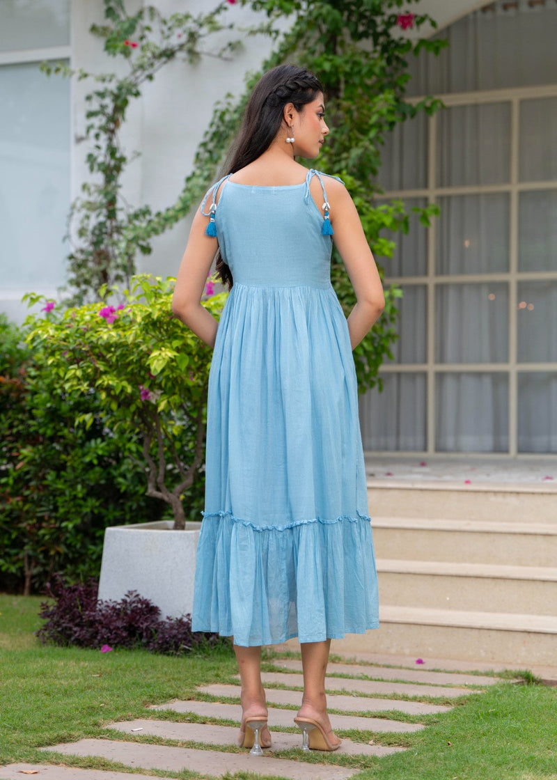 Mulcotton with Gathers Straps Dress