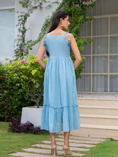 Mulcotton with Gathers Straps Dress