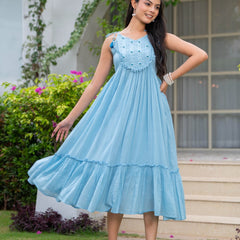 Mulcotton with Gathers Straps Dress