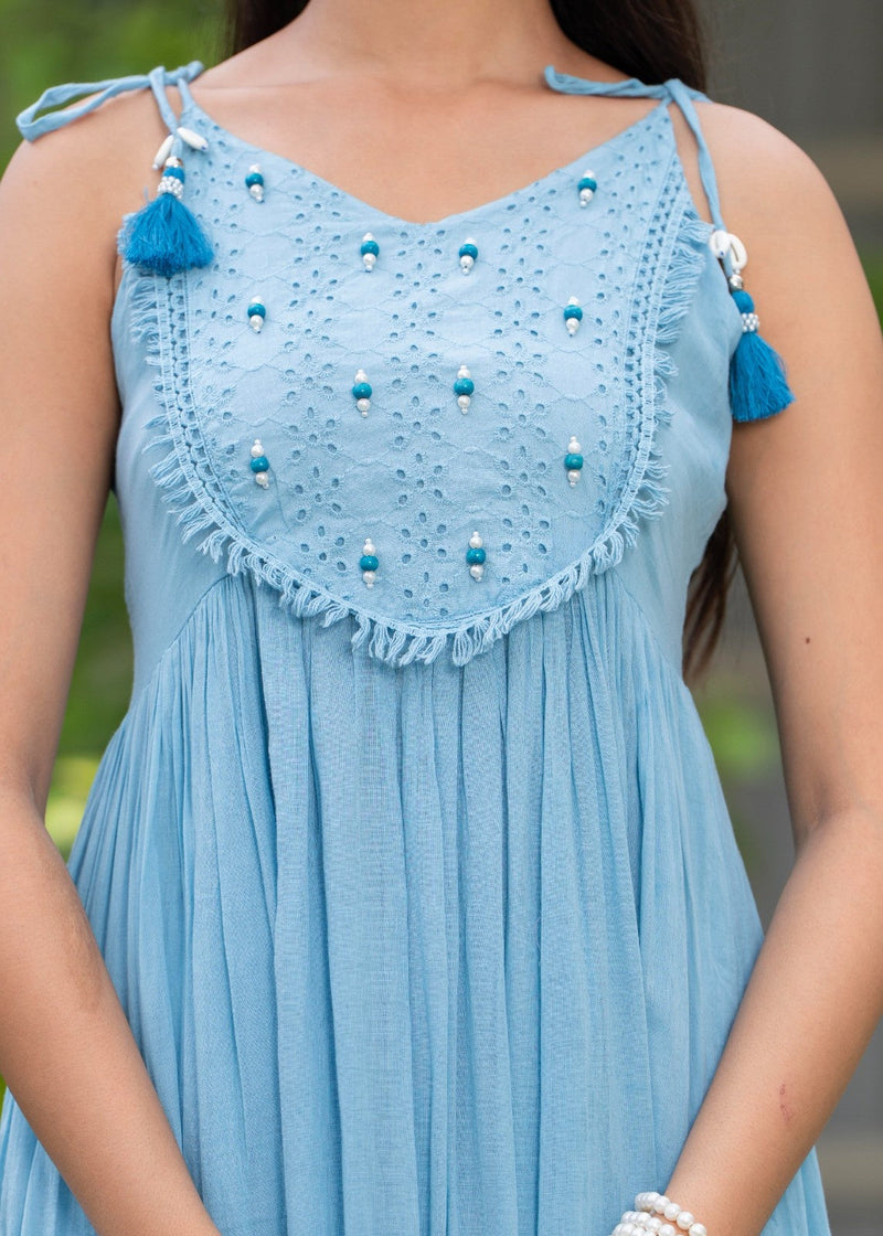 Mulcotton with Gathers Straps Dress