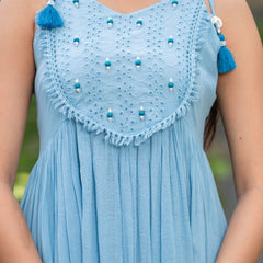 Mulcotton with Gathers Straps Dress