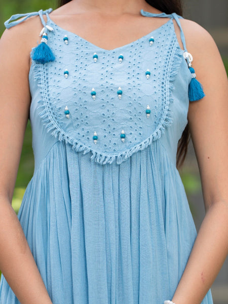 Mulcotton with Gathers Straps Dress