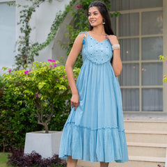 Mulcotton with Gathers Straps Dress