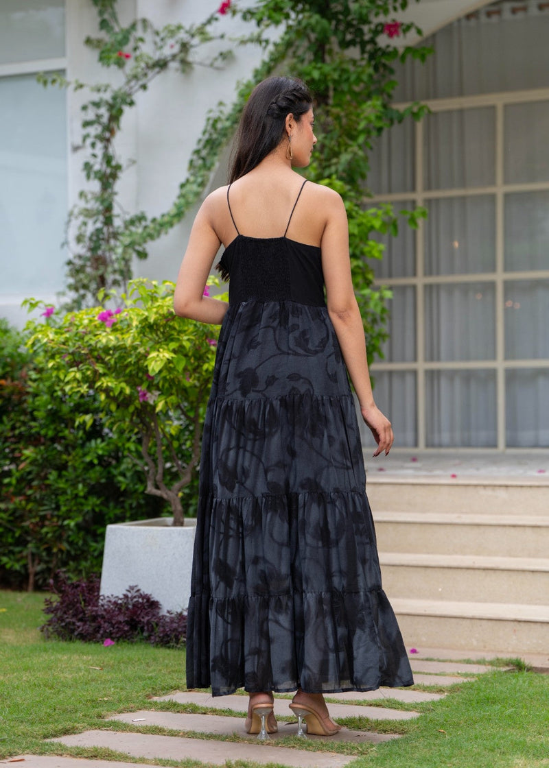 Mulcotton Hand Printed Tiered Dress