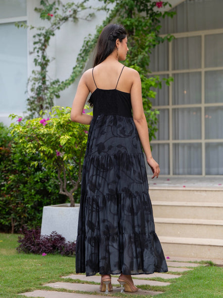 Mulcotton Hand Printed Tiered Dress