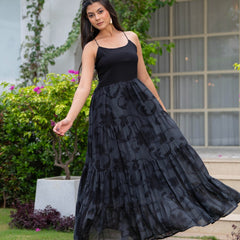 Mulcotton Hand Printed Tiered Dress