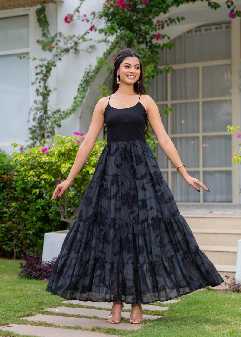 Mulcotton Hand Printed Tiered Dress