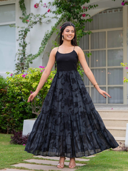 Mulcotton Hand Printed Tiered Dress