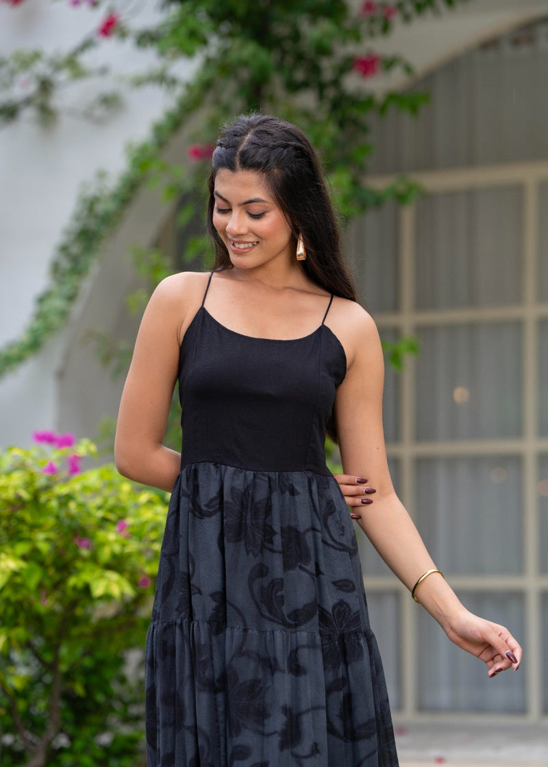 Mulcotton Hand Printed Tiered Dress
