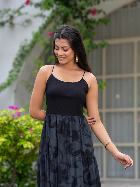 Mulcotton Hand Printed Tiered Dress