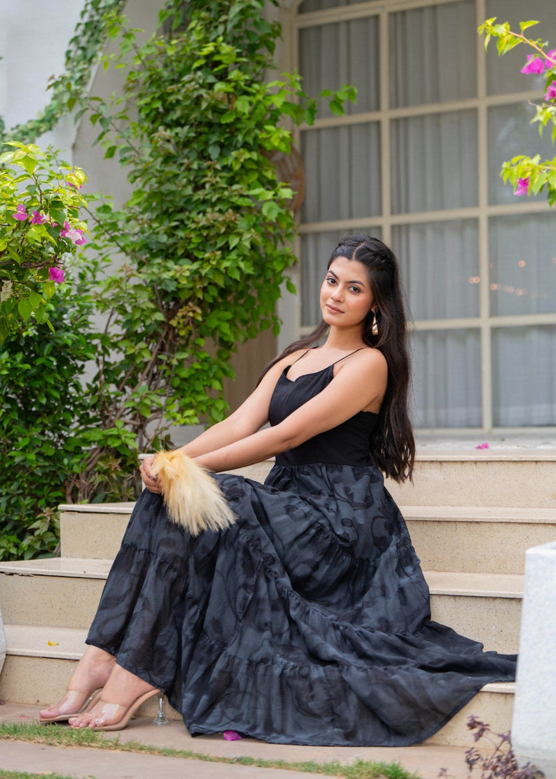 Mulcotton Hand Printed Tiered Dress