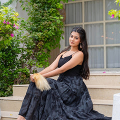 Mulcotton Hand Printed Tiered Dress