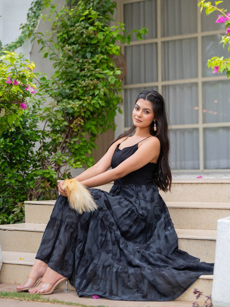 Mulcotton Hand Printed Tiered Dress