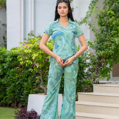 Pure Cotton Marble Print Cord-Set