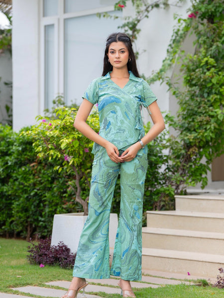 Pure Cotton Marble Print Cord-Set