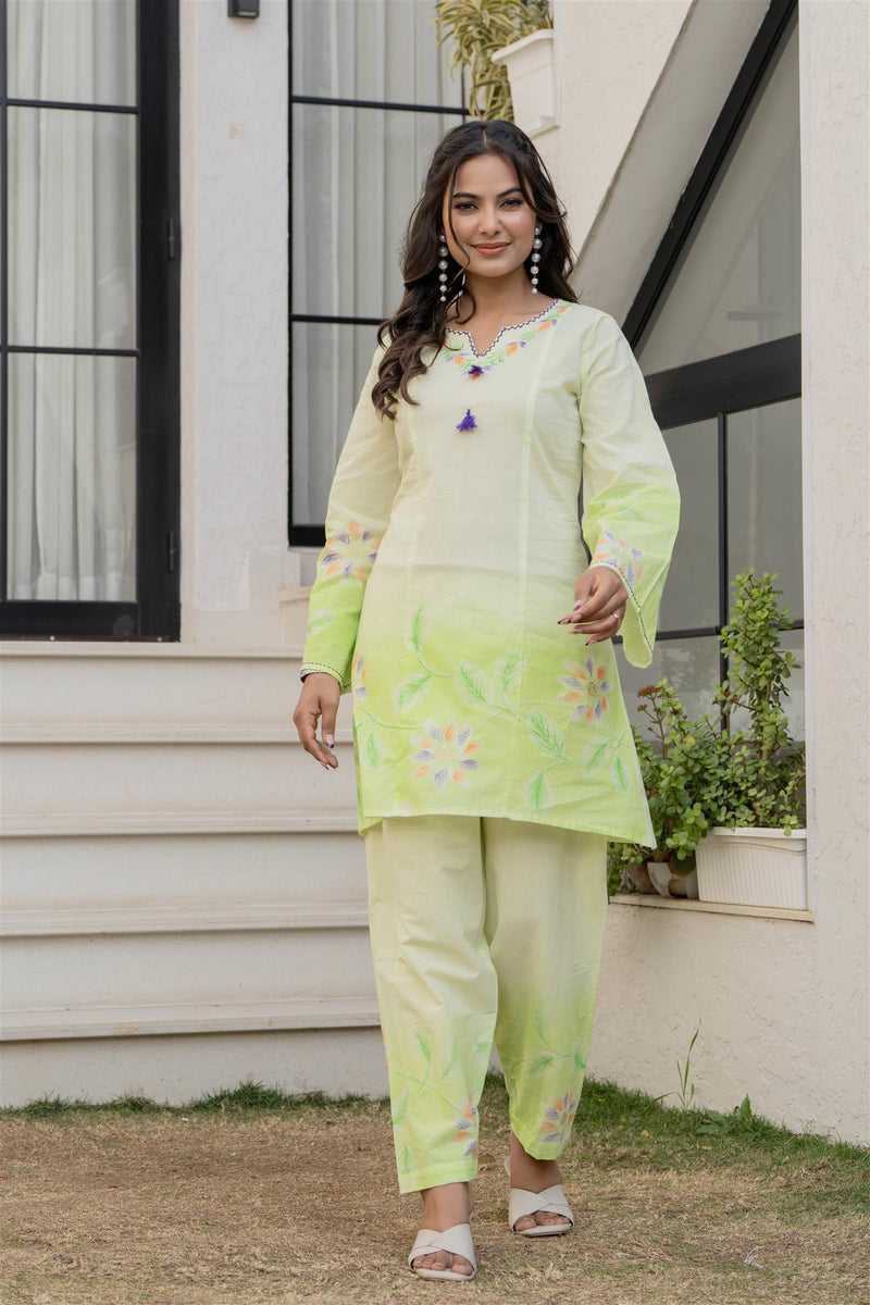 Woman Pakisthani Hand Painted Cord Set