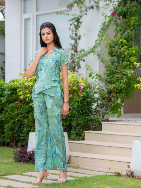 Pure Cotton Marble Print Cord-Set