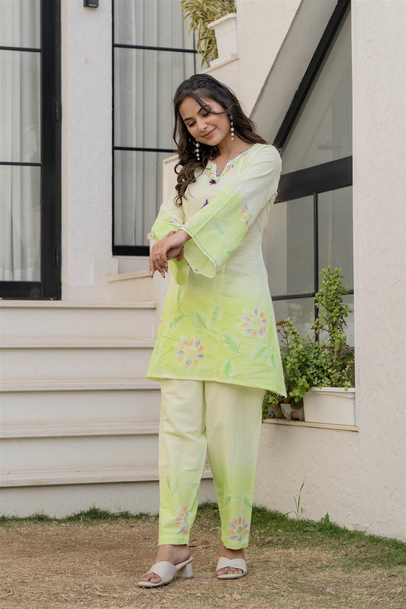Woman Pakisthani Hand Painted Cord Set