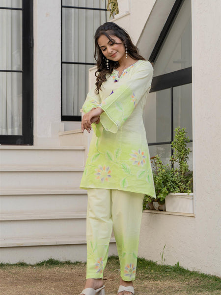 Woman Pakisthani Hand Painted Cord Set