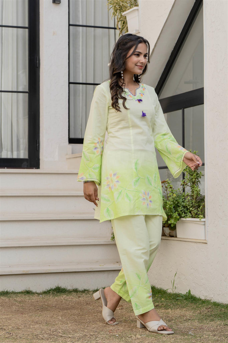 Woman Pakisthani Hand Painted Cord Set