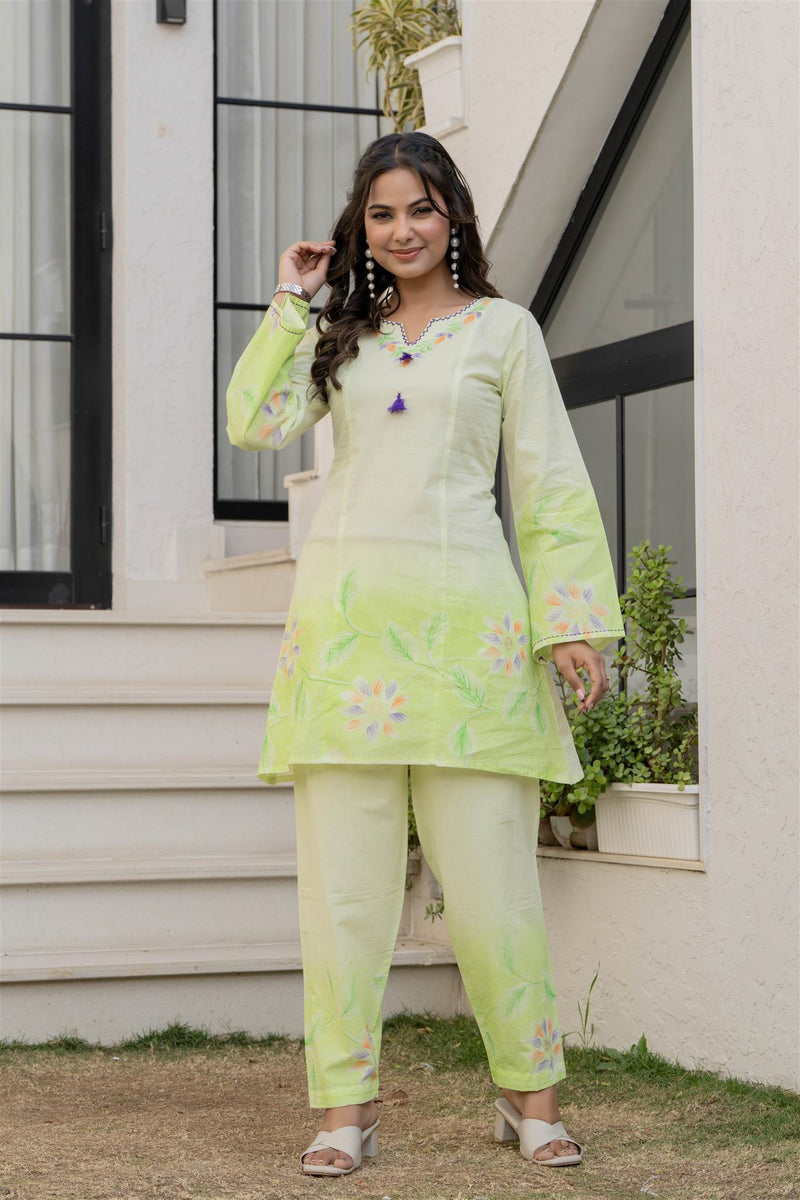 Woman Pakisthani Hand Painted Cord Set