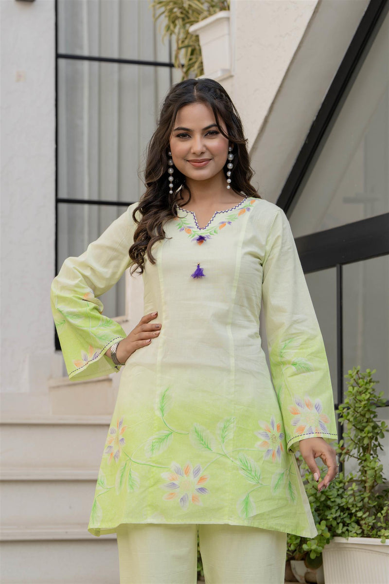 Woman Pakisthani Hand Painted Cord Set
