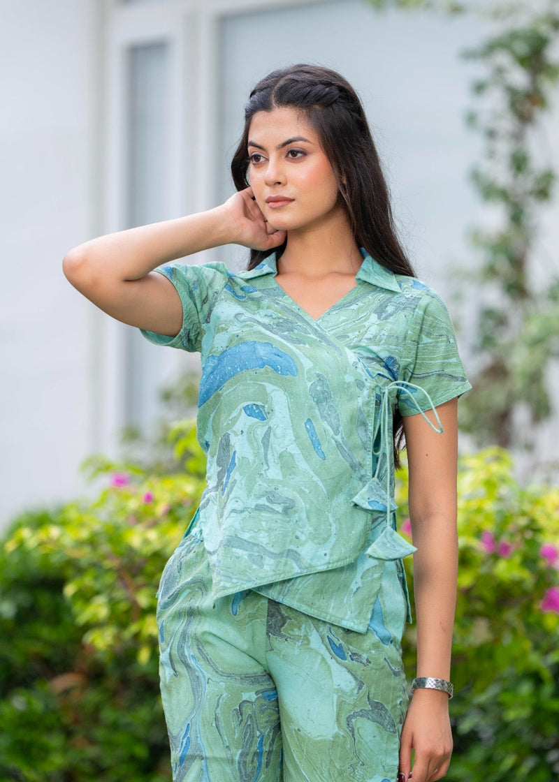 Pure Cotton Marble Print Cord-Set