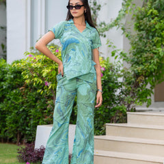 Pure Cotton Marble Print Cord-Set