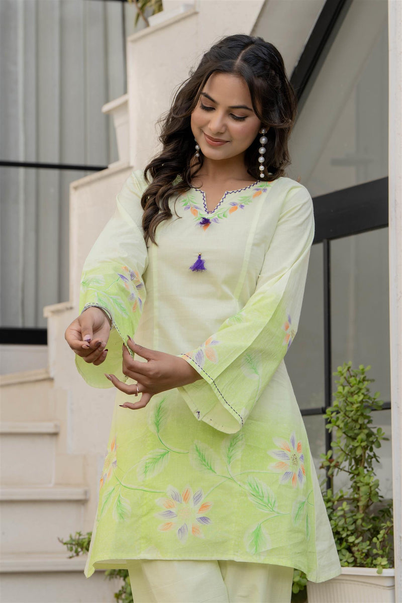 Woman Pakisthani Hand Painted Cord Set