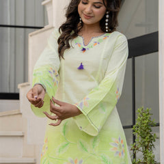 Woman Pakisthani Hand Painted Cord Set