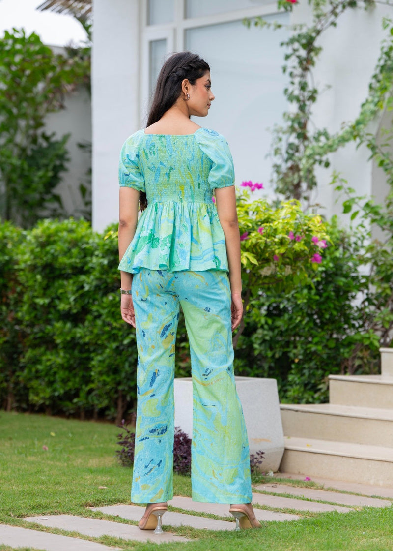 Pure Cotton Marble Print Cord-Set