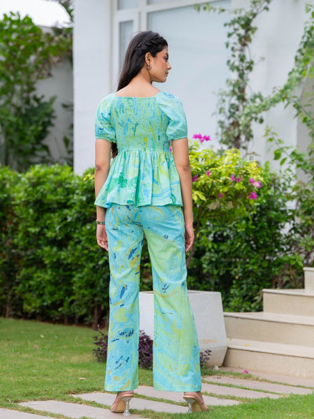 Pure Cotton Marble Print Cord-Set