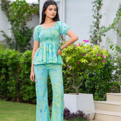 Pure Cotton Marble Print Cord-Set