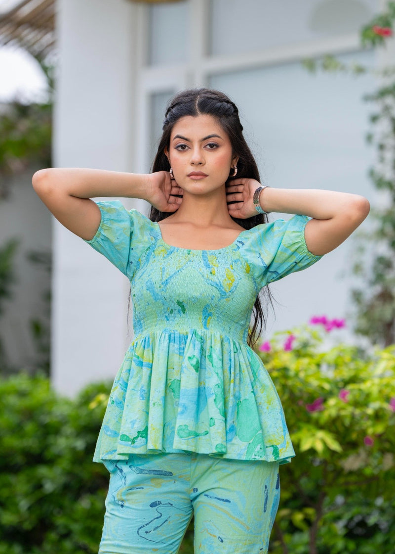 Pure Cotton Marble Print Cord-Set