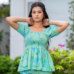 Pure Cotton Marble Print Cord-Set