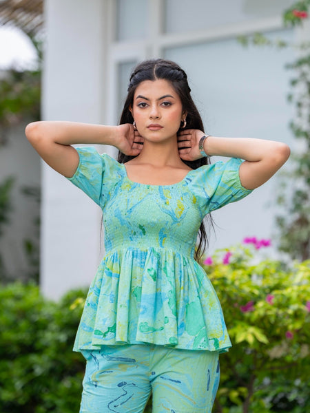 Pure Cotton Marble Print Cord-Set