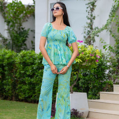 Pure Cotton Marble Print Cord-Set