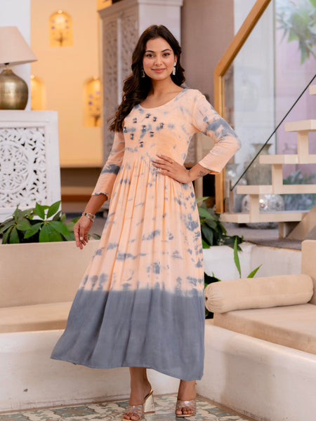 Women Tie&dye Smoking Dress