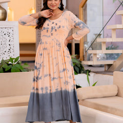 Women Tie&dye Smoking Dress