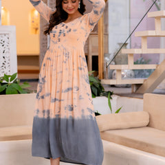 Women Tie&dye Smoking Dress